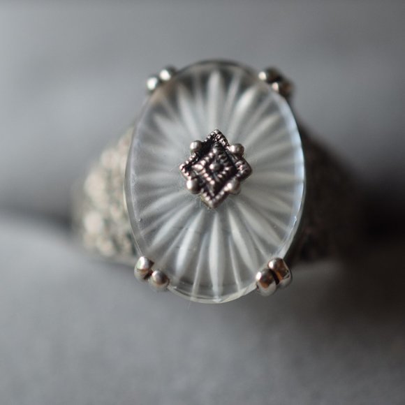 Vintage Sterling Silver Judith Jack Camphor Necklace & Earrings Set Plus Ring - Picture 11 of 16